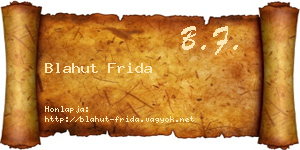 Blahut Frida névjegykártya